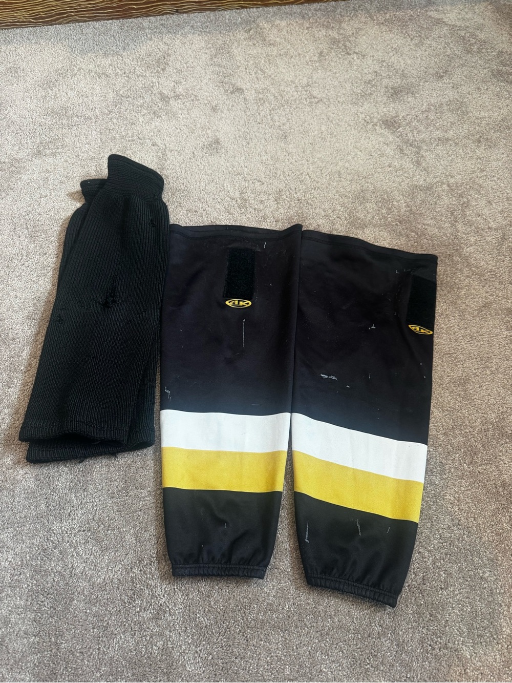Youth Black and Yellow Hockey Socks
